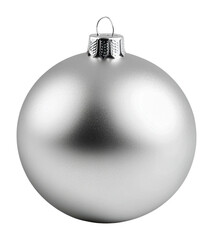 PNG Shiny silver ornament hanging for festive decor
