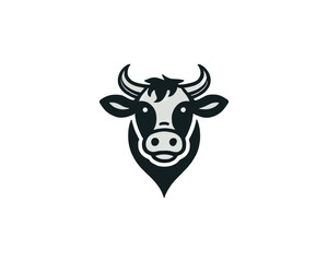 Cow logo vector. Animal farm. Cow icon. Dairy product symbol vector illustration.