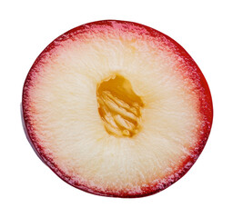 PNG Sliced juicy red plum reveals vibrant interior