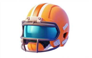 Fototapeta premium 3D icon cartoon football helmet isolated on a white background