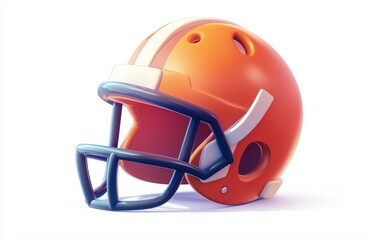 Fototapeta premium 3D icon cartoon football helmet isolated on a white background