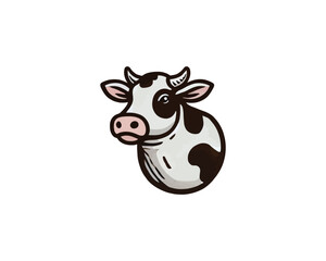 Cow logo vector. Animal farm. Cow icon. Dairy product symbol vector illustration.