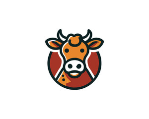 Cow logo vector. Animal farm. Cow icon. Dairy product symbol vector illustration.