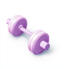 Obraz premium 3D icon cartoon dumbbells with shadow effect isolated on a white background 