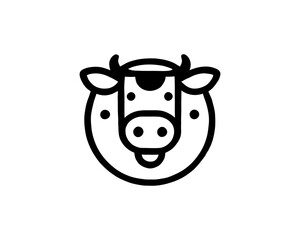 Cow logo vector. Animal farm. Cow icon. Dairy product symbol vector illustration.