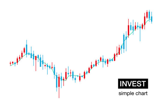 シンプルな株価投資のグラフチャートイメージ、ベクター背景画像