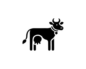 Cow logo vector. Animal farm. Cow icon. Dairy product symbol vector illustration.