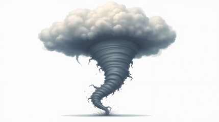 Powerful tornado forms in an open landscape showcasing dramatic weather conditions and swirling clouds