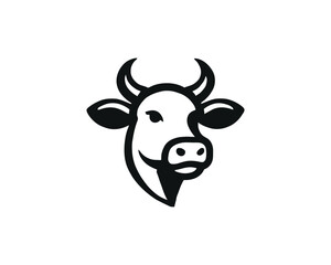 Cow logo vector. Animal farm. Cow icon. Dairy product symbol vector illustration.