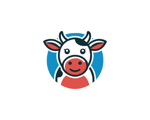 Cow logo vector. Animal farm. Cow icon. Dairy product symbol vector illustration.