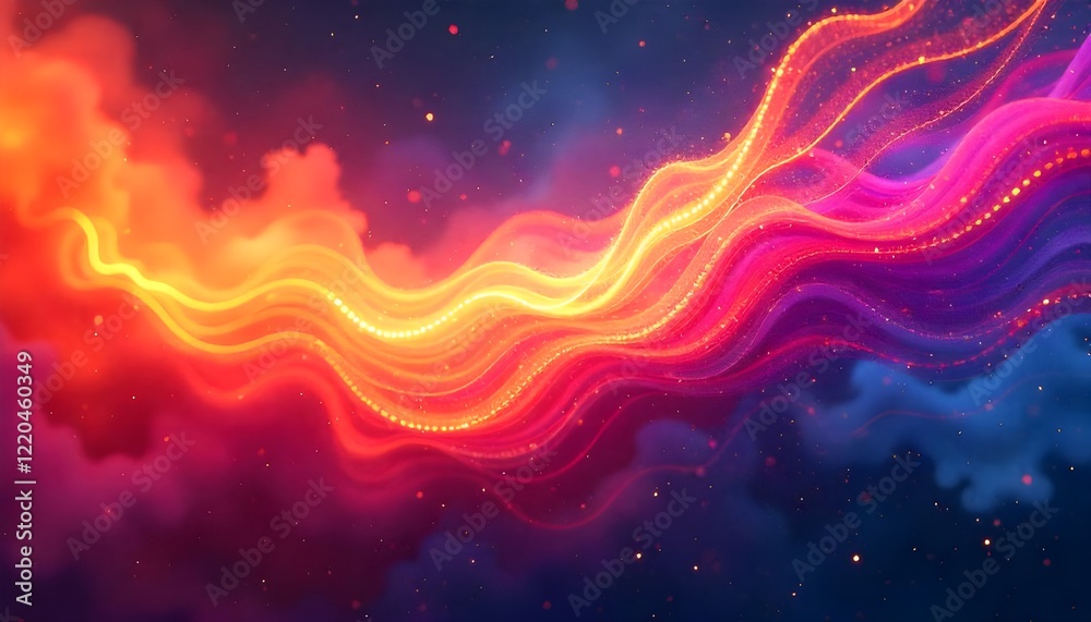 Poster A vibrant background with flowing lines of energy, creating a sense of movement and power