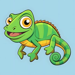 green chameleon cartoon