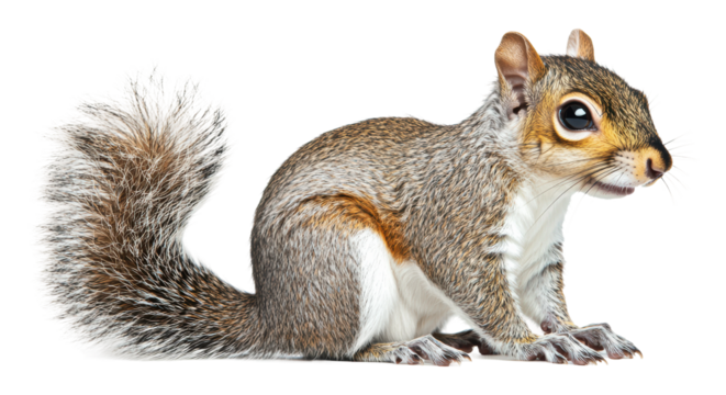 PNG Squirrel in a relaxed pose showing its features