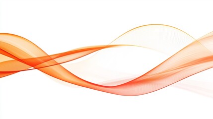 Abstract orange wave pattern with dynamic curves on a white background for design