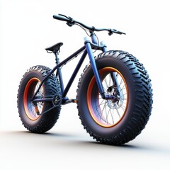 Fototapeta premium 3D icon cartoon mountain bike with thick tires isolated on a white background --quality 2