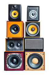 PNG Colorful, unique stacked speakers