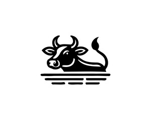 Obraz premium Cow logo vector. Animal farm. Cow icon. Dairy product symbol vector illustration.