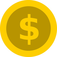 Golden Coin with Dollar Symbol Vector Illustration