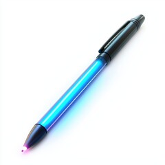 3D icon cartoon tablet stylus pen with glowing tip, isolated on a white background --quality 2
