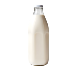 One liter of milk in a plastic bottle displayed on a plain white backdrop.