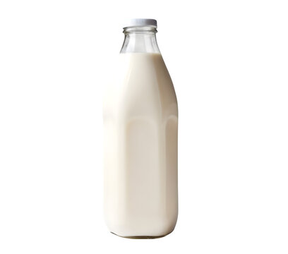 One liter of milk in a plastic bottle displayed on a plain white backdrop.