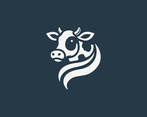 Cow logo vector. Animal farm. Cow icon. Dairy product symbol vector illustration.