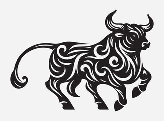 High Quality Bull Silhouette Vector for Design Projects