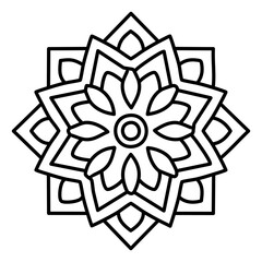 Elegant Mandala Design Black Line Art Printable