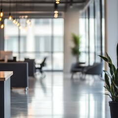 Modern Office Interior Design with Natural Light and Greenery