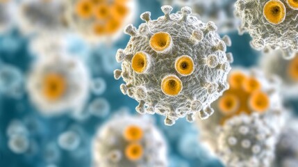 Microscopic view revealing black mold spores - stachybotrys chartarum - , highlighting complex fungal structures and associated health hazards in moisture prone spaces