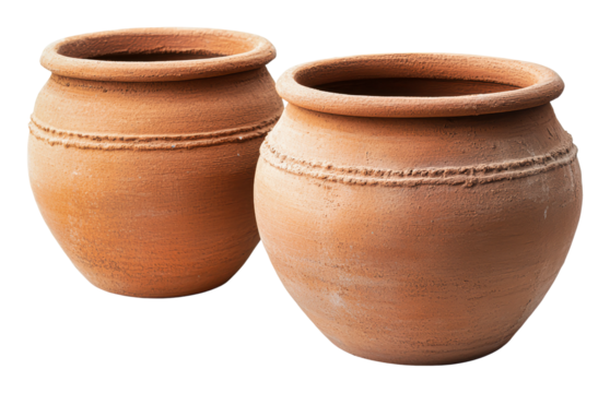 PNG Traditional clay pots for home decoration