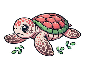 Sea Turtle color on a white background