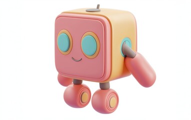 Naklejka premium 3D icon cartoon ai isolated on a white background