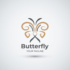 Abstract butterfly logo design icon template