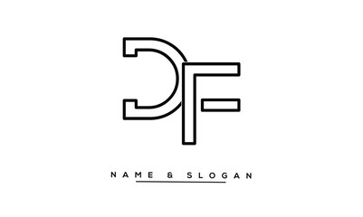 FD, DF Abstract Letters Logo Monogram