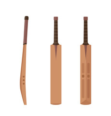 Cricket Bat Illustrations, Equipment Cricket Bat With Premium Vector.Cricket Bats Isolated Vector Set, Cricket Sports Elements. Cricket Game Parts