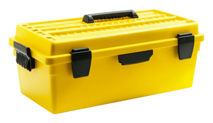 PNG Yellow toolbox with sturdy locks for easy storage