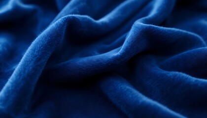 Soft Blue Velvet Fabric Draped Luxurious Texture Close Up
