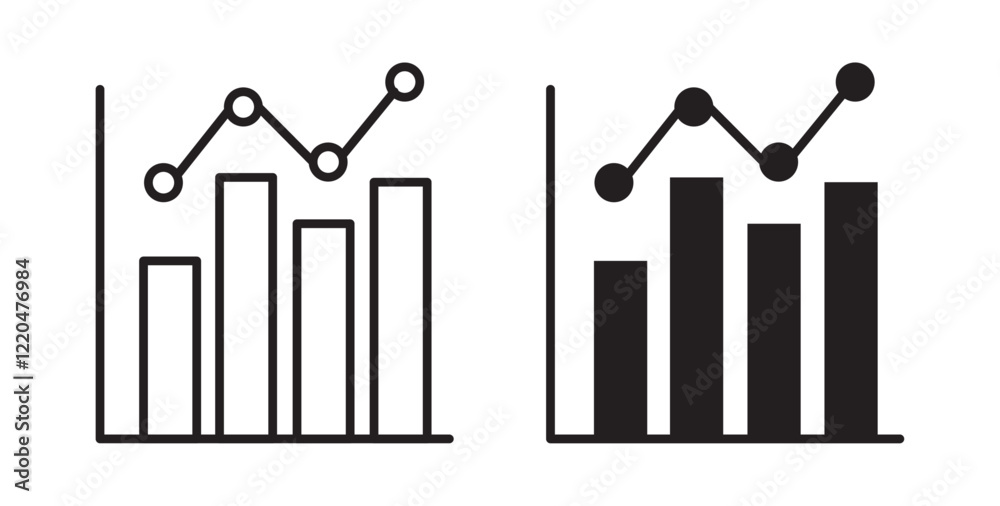 Poster chart icons pack for ui designs