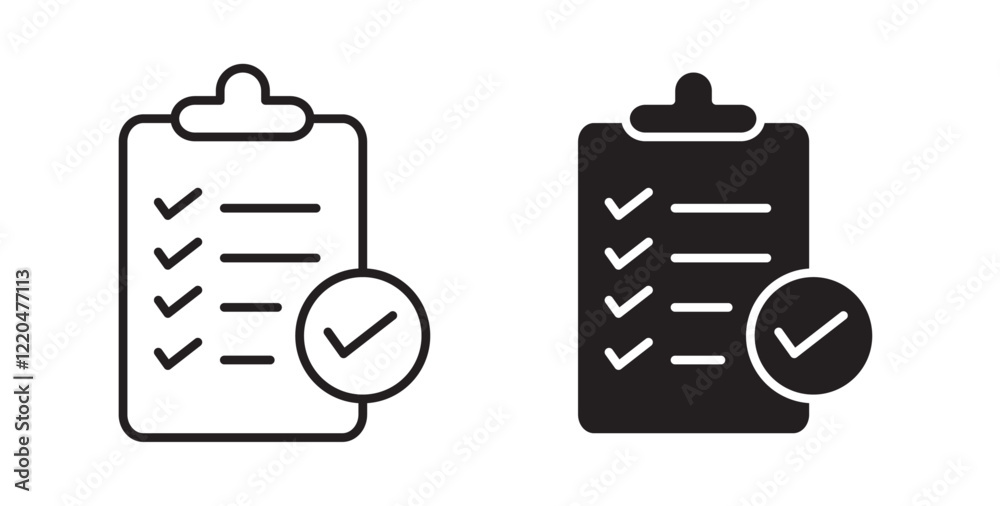 Poster clipboard check icons pack for ui designs