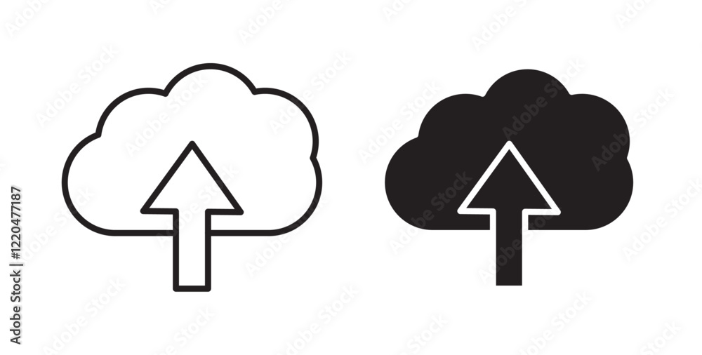 Poster cloud upload icons pack for ui designs