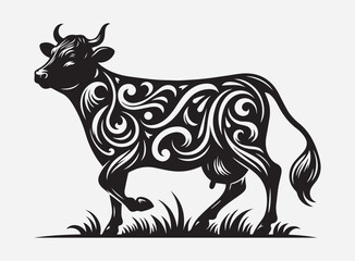 High Quality Cow Silhouette Vector for Design Projects