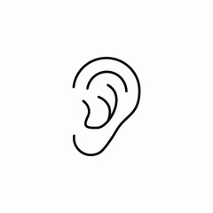 Ear hearing listen icon vector sign
