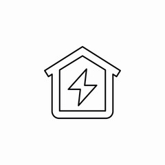 Energy house power icon vector sign