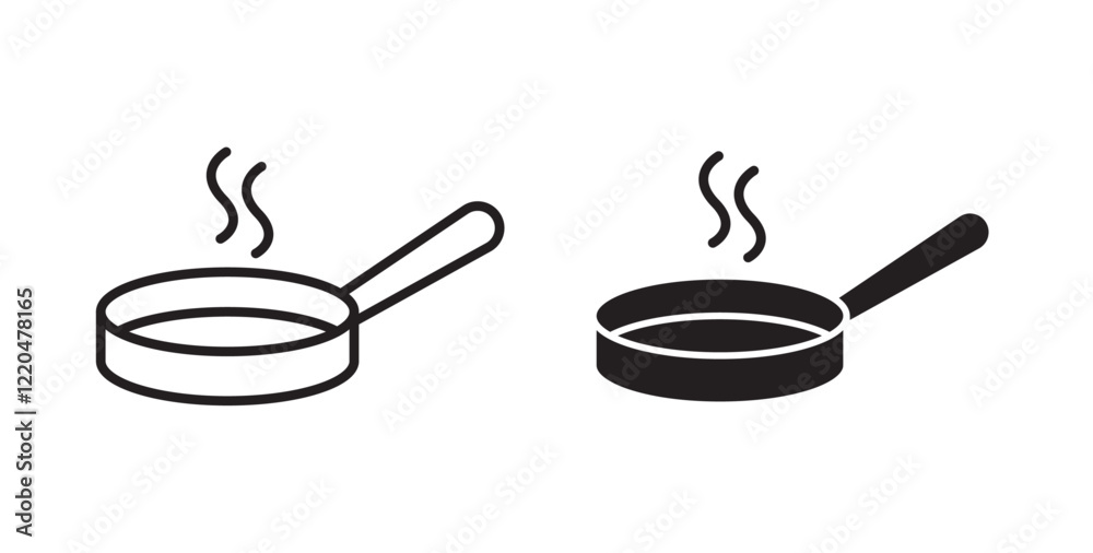 Poster frying pan icons pack for ui designs