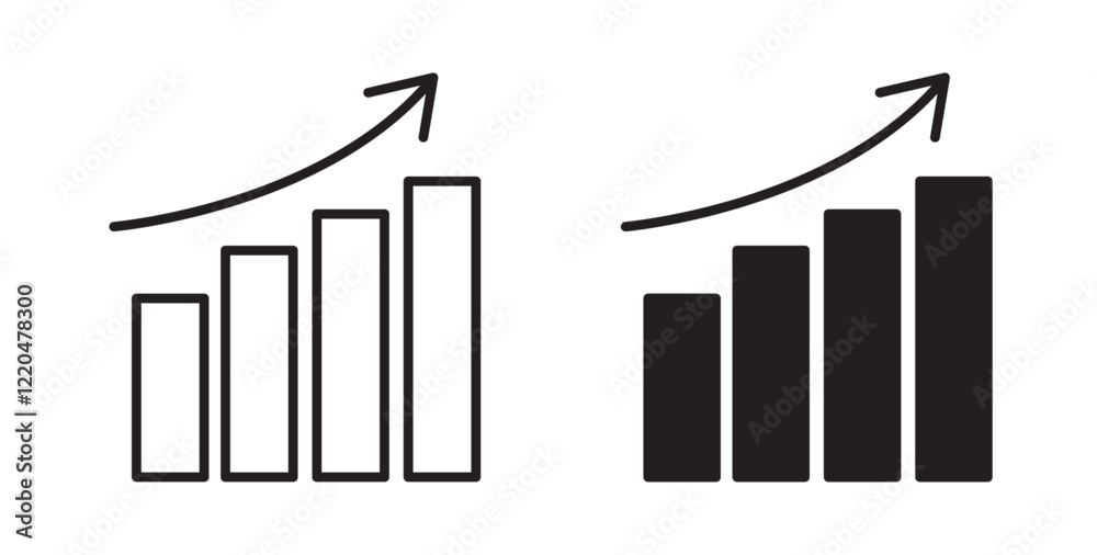 Poster growing graph icons pack for ui designs