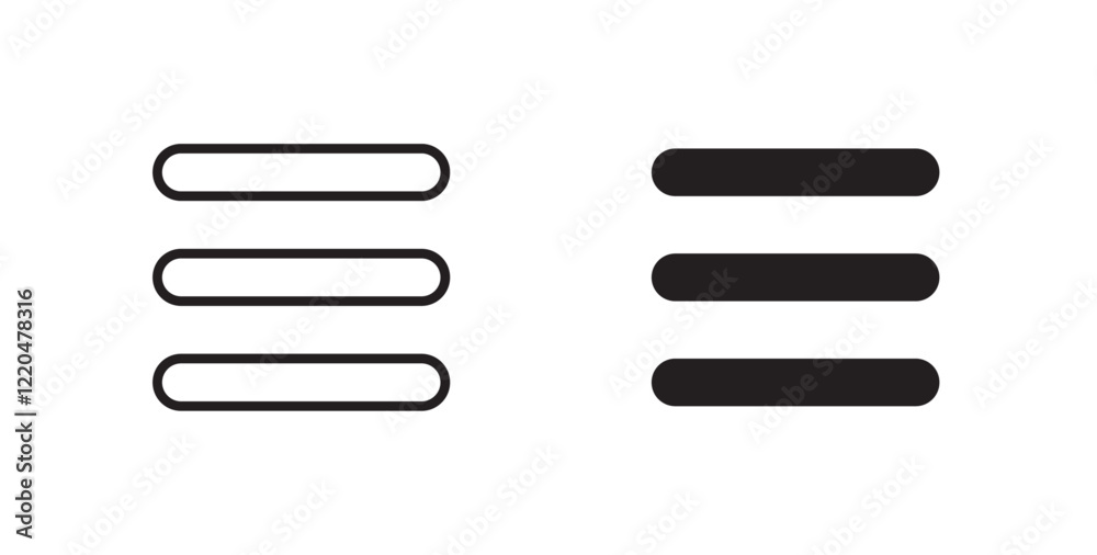Poster hamburger menu icons pack for ui designs