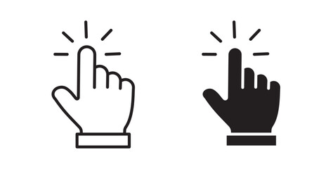 Hand click icons pack for ui designs