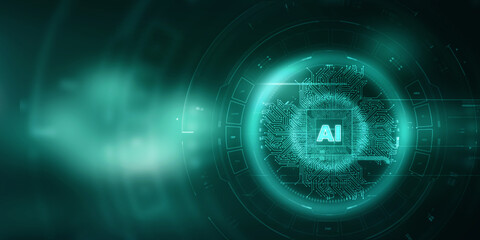 2d illustration Artificial Intelligence (AI) concept