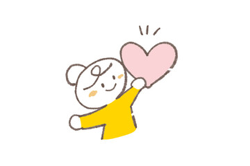 cute woman and heart